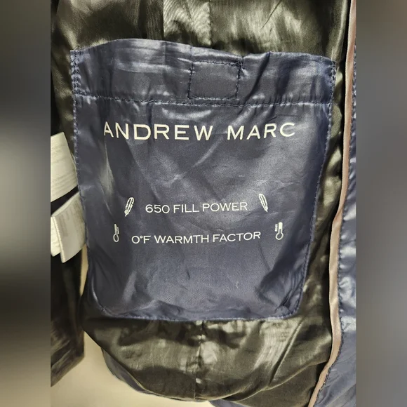 Andrew Marc Women's Shiny Blue Puffer Jacket 650 Fill Power, Size S.  #E05 - Picture 5 of 16
